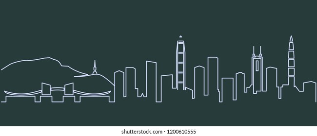 Shenzhen Single Line Skyline