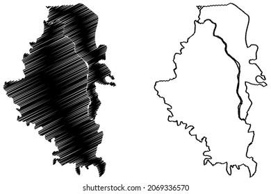 Sheohar District (Bihar State, Tirhut Division, Republik Indien), Vektorgrafik, Skizze Sheohar Karte