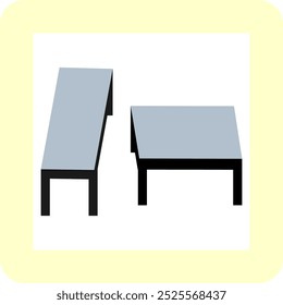 Shepards table illusion. Vector graphic optical illusion. The two table look different sizes, but they are exactly the same size.