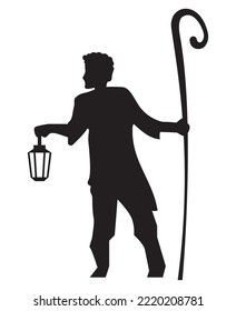 sheperd manger character silhouette icon