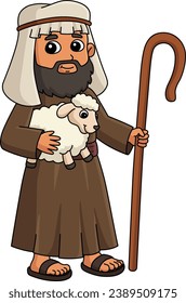 Shepherd Cartoon Colored Clipart Illustration