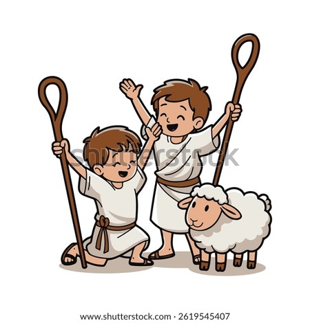 shepherd cartoon vector isolated on white background Stock photo © 