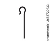 Shepherd crook stick silhouette vector flat illustration design on white background