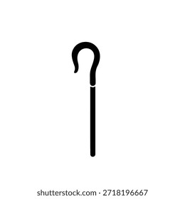Shepherd crook vara silhueta vetor vetor plano design em fundo branco.