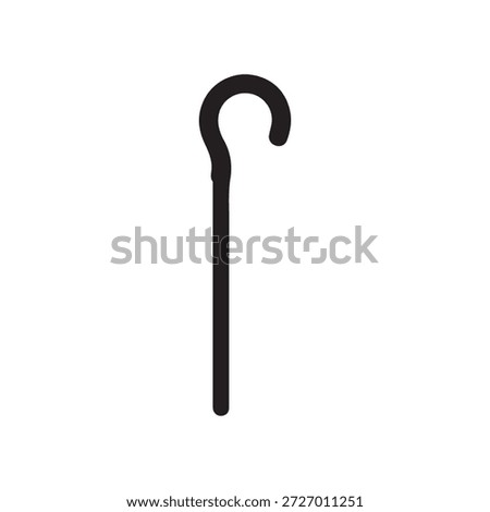 Shepherd crook stick silhouette vector flat illustration design.
