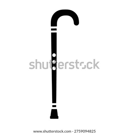 Shepherd crook stick silhouette vector flat illustration design on a white background
