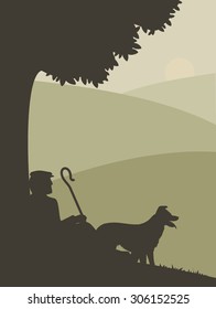 Shepherd and dog