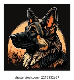 Shepherd Dog Flat Icon Isolated On White Background