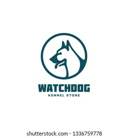 Shepherd dog head logo design template. Vector illustration.