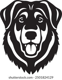 shepherd dog head vector black white