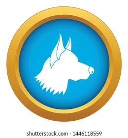 Shepherd dog icon blue vector isolated on white background for any design