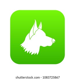 Shepherd dog icon digital green for any design isolated on white vector illustration