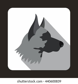 Shepherd dog icon, flat style