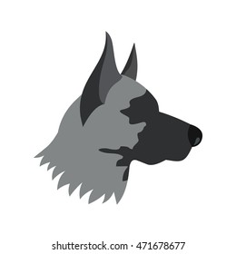 Shepherd dog icon in flat style isolated on white background. Animals symbol
