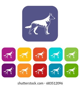 Shepherd dog icons set