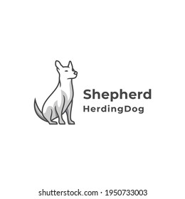 Shepherd Dog Logo - Silhouette vector illustration