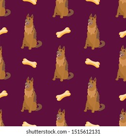 Shepherd dog pattern seamless in simple style vector illustration