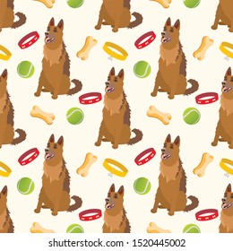Shepherd dog pattern seamless in simple style  illustration