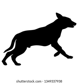 Shepherd dog silhouette on a white background