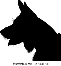 shepherd dog silhouette vector. German Shepherd. Shepherd Dog Portrait