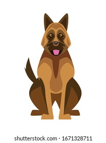 shepherd germany mascot isolated icon vector illustration design