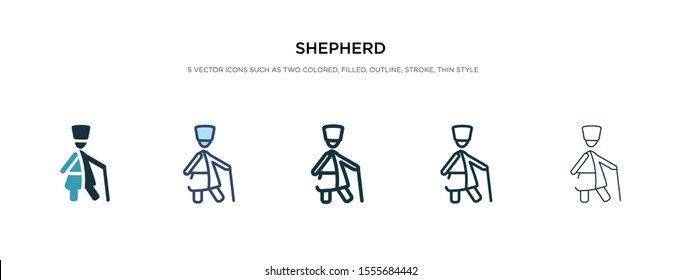 shepherd icon in different style vector illustration. two colored and black shepherd vector icons designed in filled, outline, line and stroke style can be used for web, mobile, ui