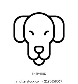 Shepherd Icon. Line Art Style Design Isolated On White Background