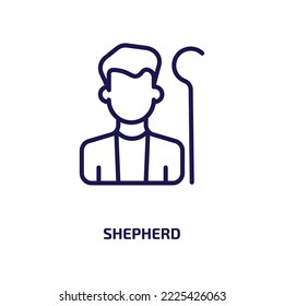 shepherd icon from people collection. Thin linear shepherd, pet, canine outline icon isolated on white background. Line vector shepherd sign, symbol for web and mobile