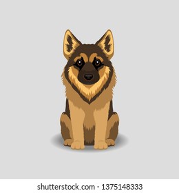 Shepherd Puppy Vector Illustration. Dog isolated