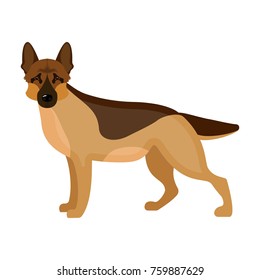 Shepherd single icon in cartoon style. Dog, bitmap,raster symbol stock illustration web.