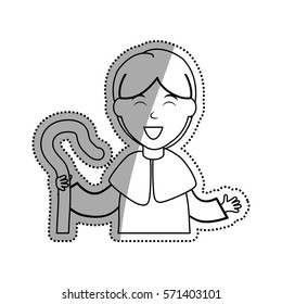 Shepherdess cartoon character icon vector illustration graphic design
