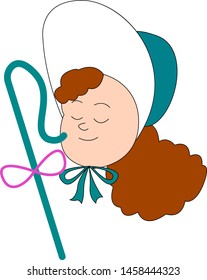Pastoras con sombrero, ilustración, vector sobre fondo blanco.