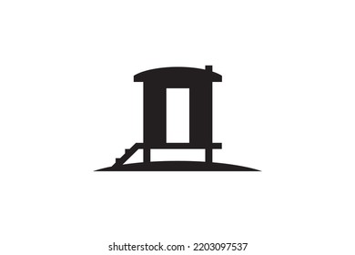 Shepherds hut illustration. Vector file of rustic building.