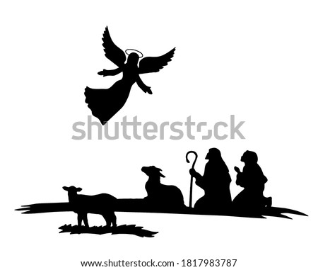 Shepherds silhouette , angels , religion