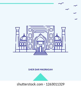 SHER DAR MADRASAH skyline vector illustration