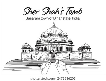 Sher Shah Suri está en la ciudad de Sasaram, en el estado de Bihar, India