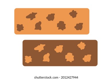 Sherbet with chocolate and nuts on an isolated background. Eastern sweets. Tea time. Dessert. Design elements. Nice sweets. Vector. Flat illustration.