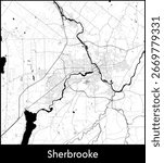 Sherbrooke city map, Canada - Topographic vector map poster