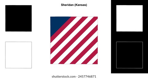 Sheridan County (Kansas) outline map set