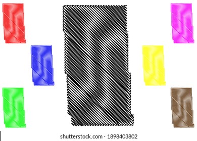 Sheridan County, Nebraska (U.S. county, United States of America, USA, U.S., US) map vector illustration, scribble sketch Sheridan map