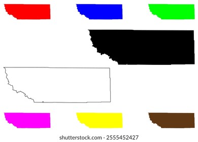 Sheridan County, State of Wyoming (U.S. county, United States of America, US) map vector illustration, scribble sketch Sheridan map