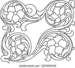 sheridhan style carving pattern for long wallet