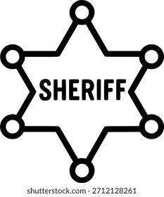 Sherif-Stern-Emblem Symbol, Vektorgrafik-Zeichen, Symbol, Vektor, Kunst