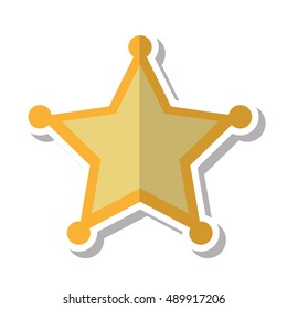 sherif star emblem icon vector illustration design