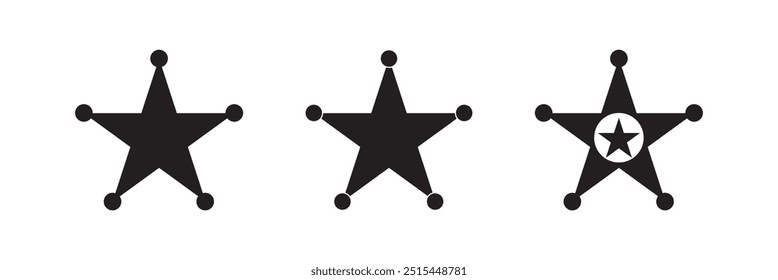 Sherif-Stern-Symbol für Apps und Websites trendigen Stil auf weißem Hintergrund.