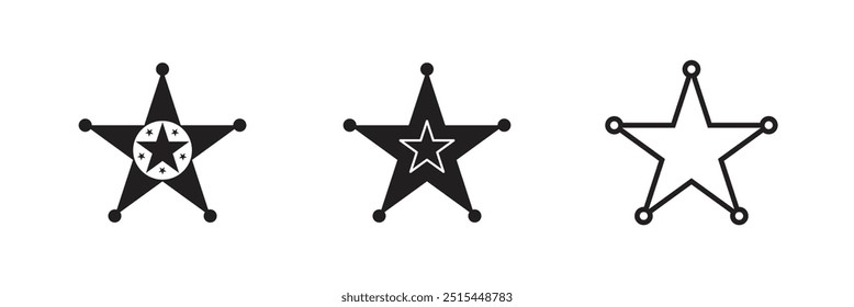 Sherif star icon for apps and web sites trendy style on white background.