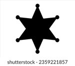 Sherif star silhouette vector art white background