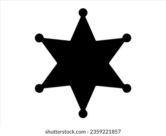 Sherif star silhouette vector art white background