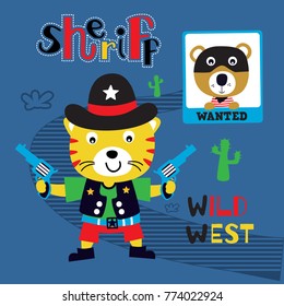 sheriff animal cartoon vector