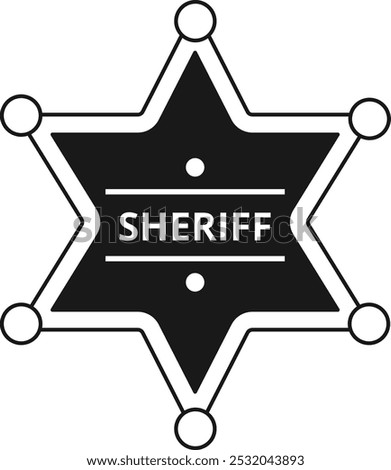 Sheriff badge black icon. Guard star label